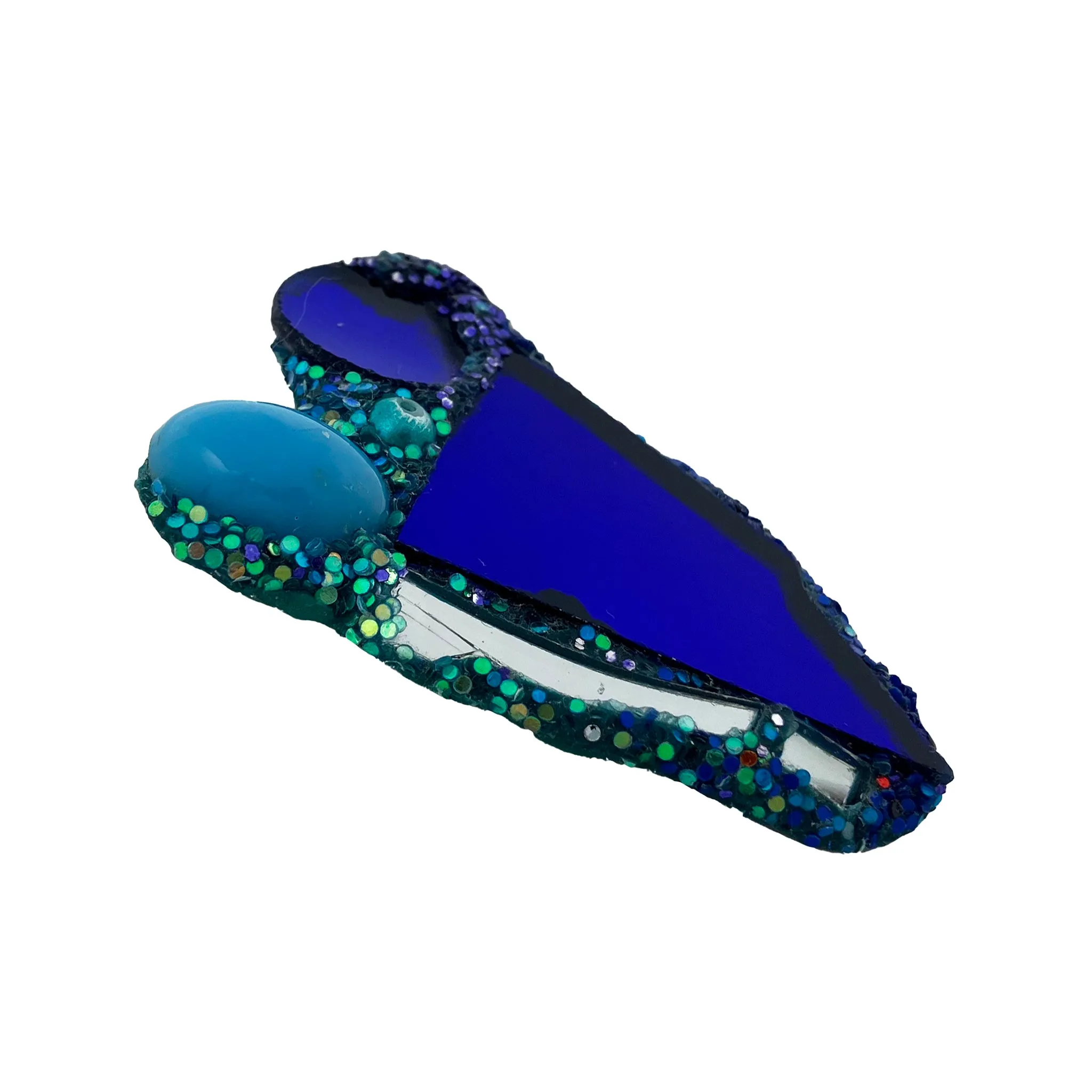 BLUE & TURQUOISE HEART BROOCH WITH BEADS, 2022