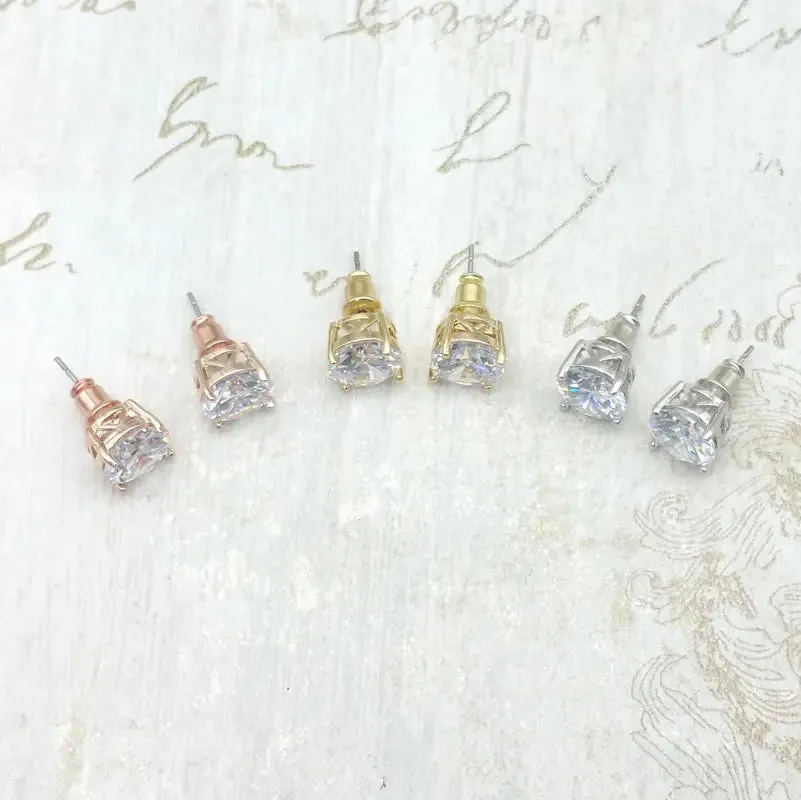 Brilliant Round CZ Studs