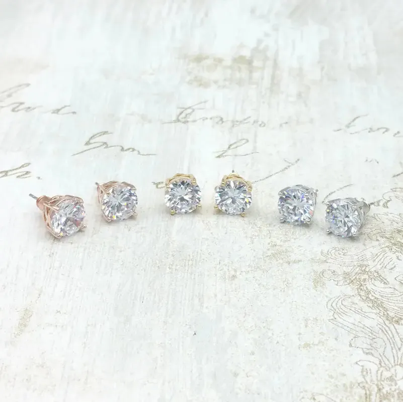 Brilliant Round CZ Studs
