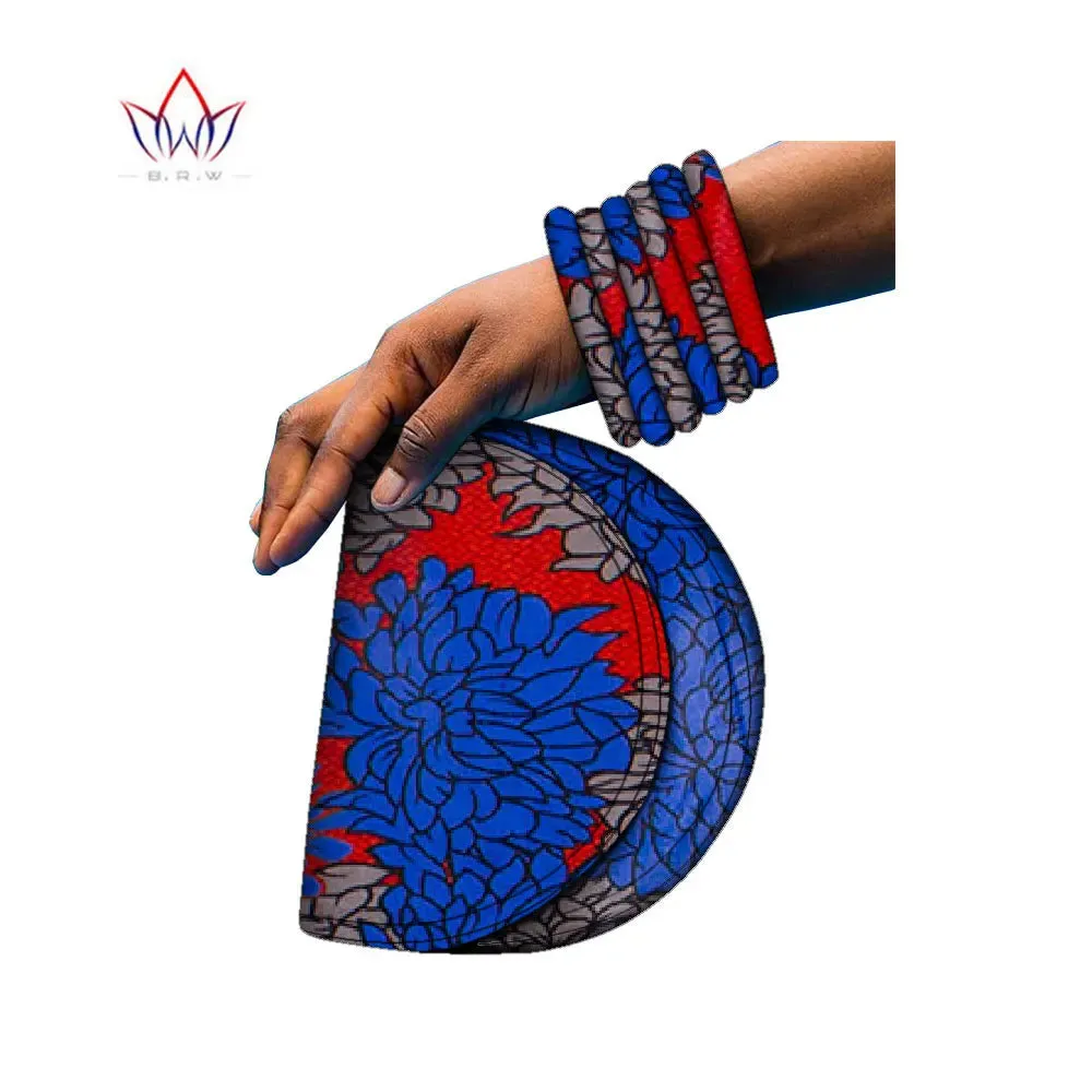 BRW Brand Large Ankara Kente Handmade Bangles and Matching Bag