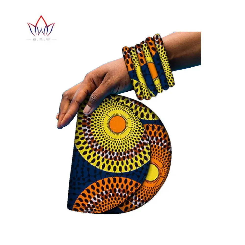 BRW Brand Large Ankara Kente Handmade Bangles and Matching Bag