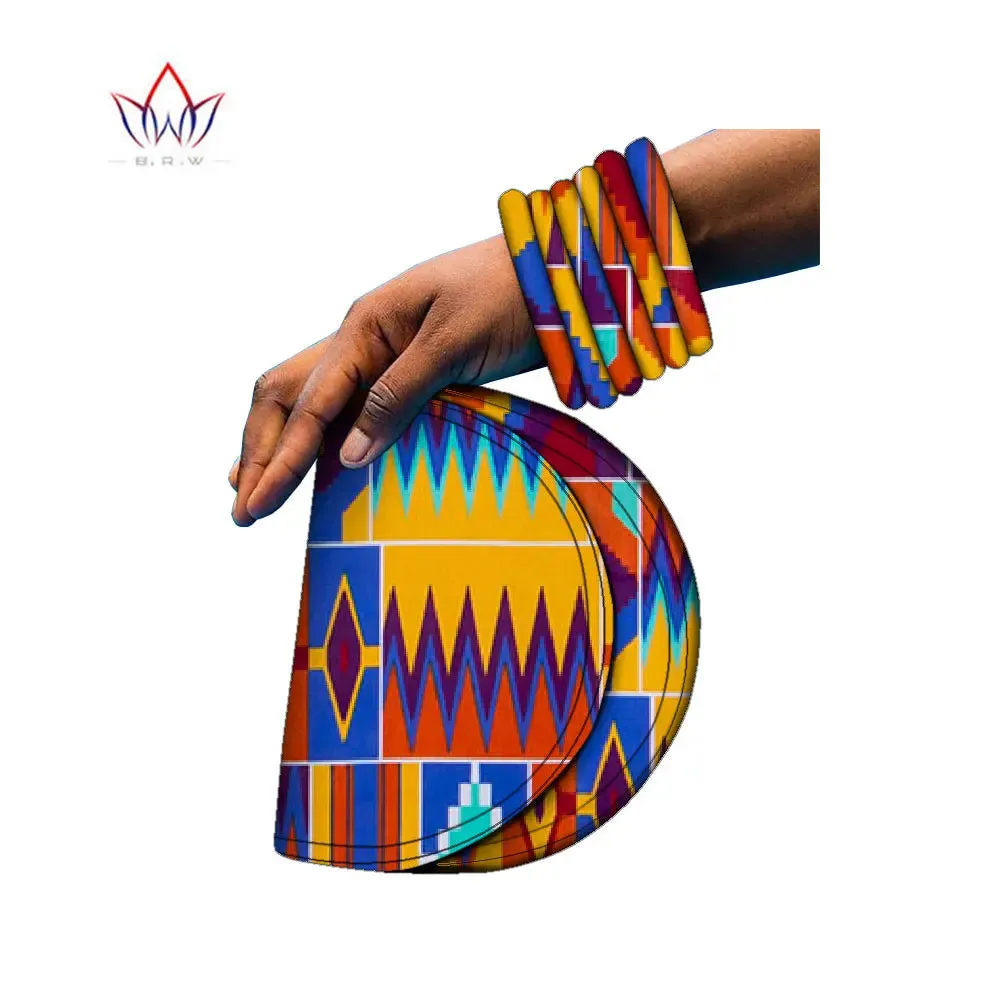 BRW Brand Large Ankara Kente Handmade Bangles and Matching Bag