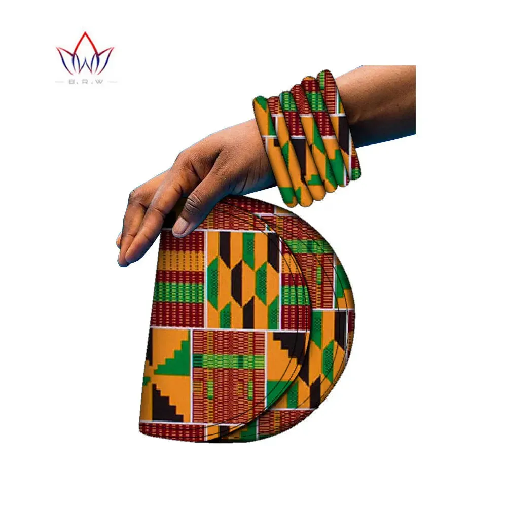 BRW Brand Large Ankara Kente Handmade Bangles and Matching Bag