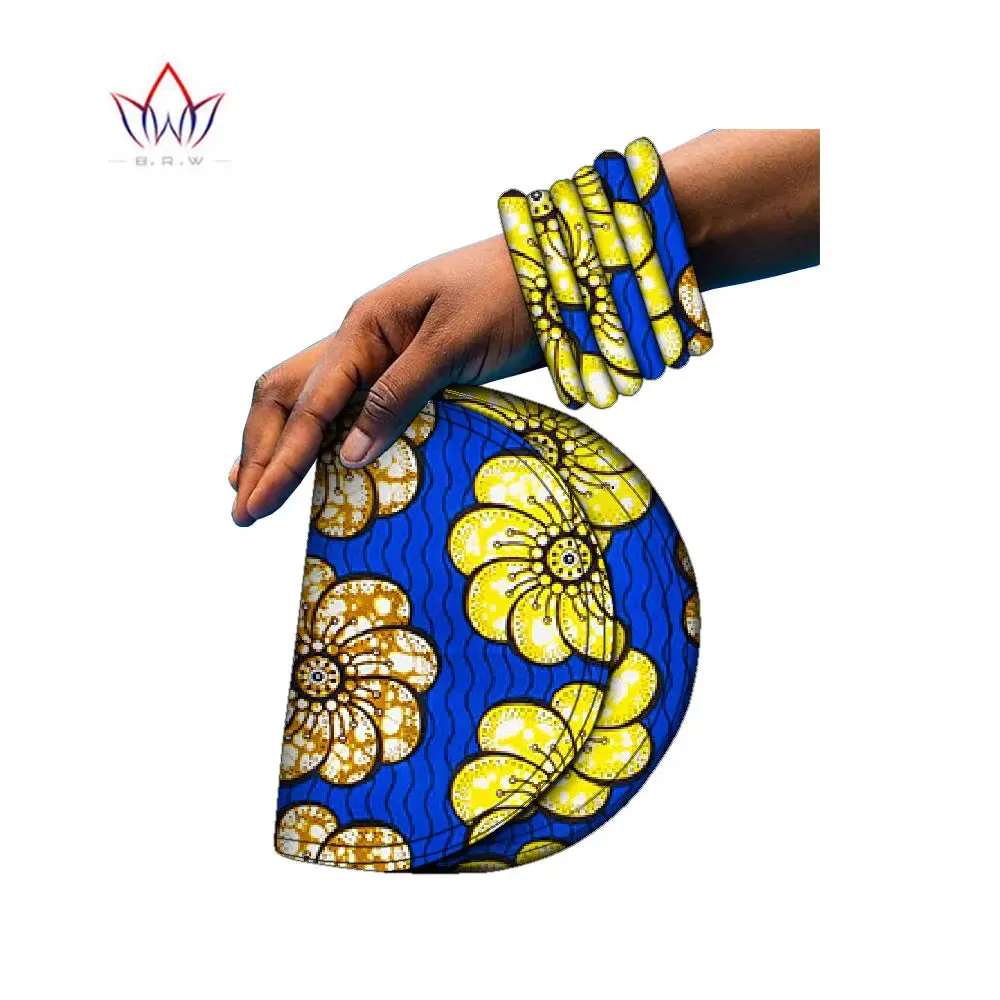 BRW Brand Large Ankara Kente Handmade Bangles and Matching Bag