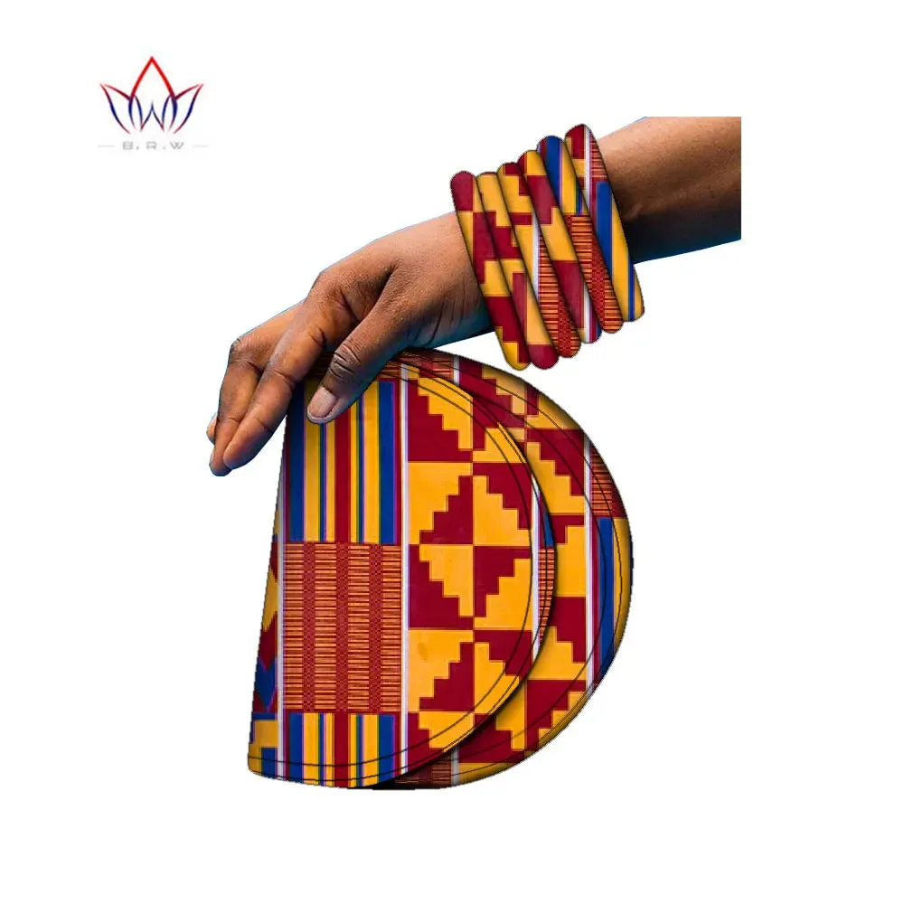 BRW Brand Large Ankara Kente Handmade Bangles and Matching Bag