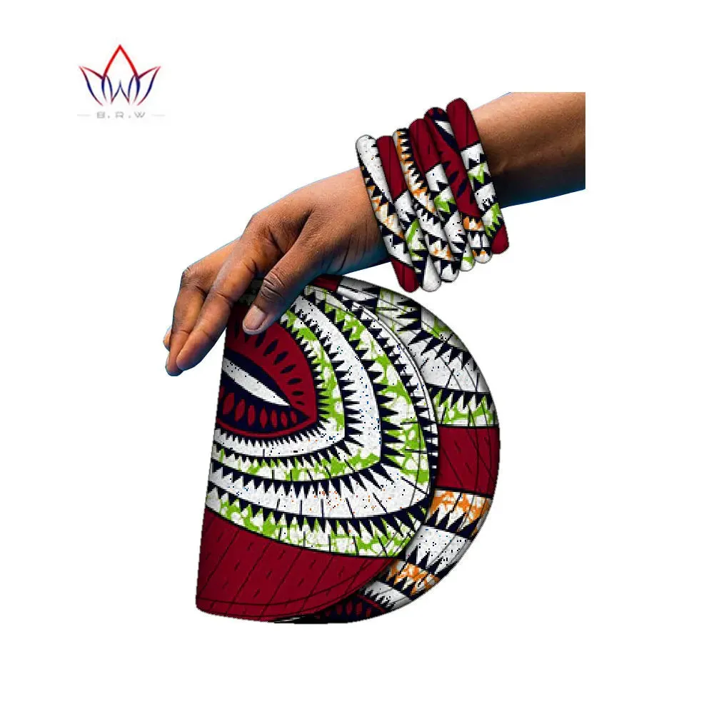 BRW Brand Large Ankara Kente Handmade Bangles and Matching Bag