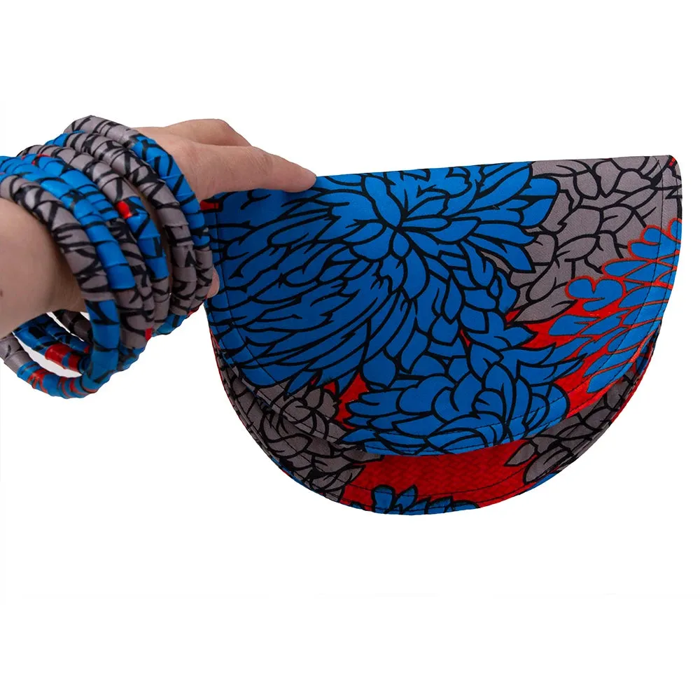 BRW Brand Large Ankara Kente Handmade Bangles and Matching Bag