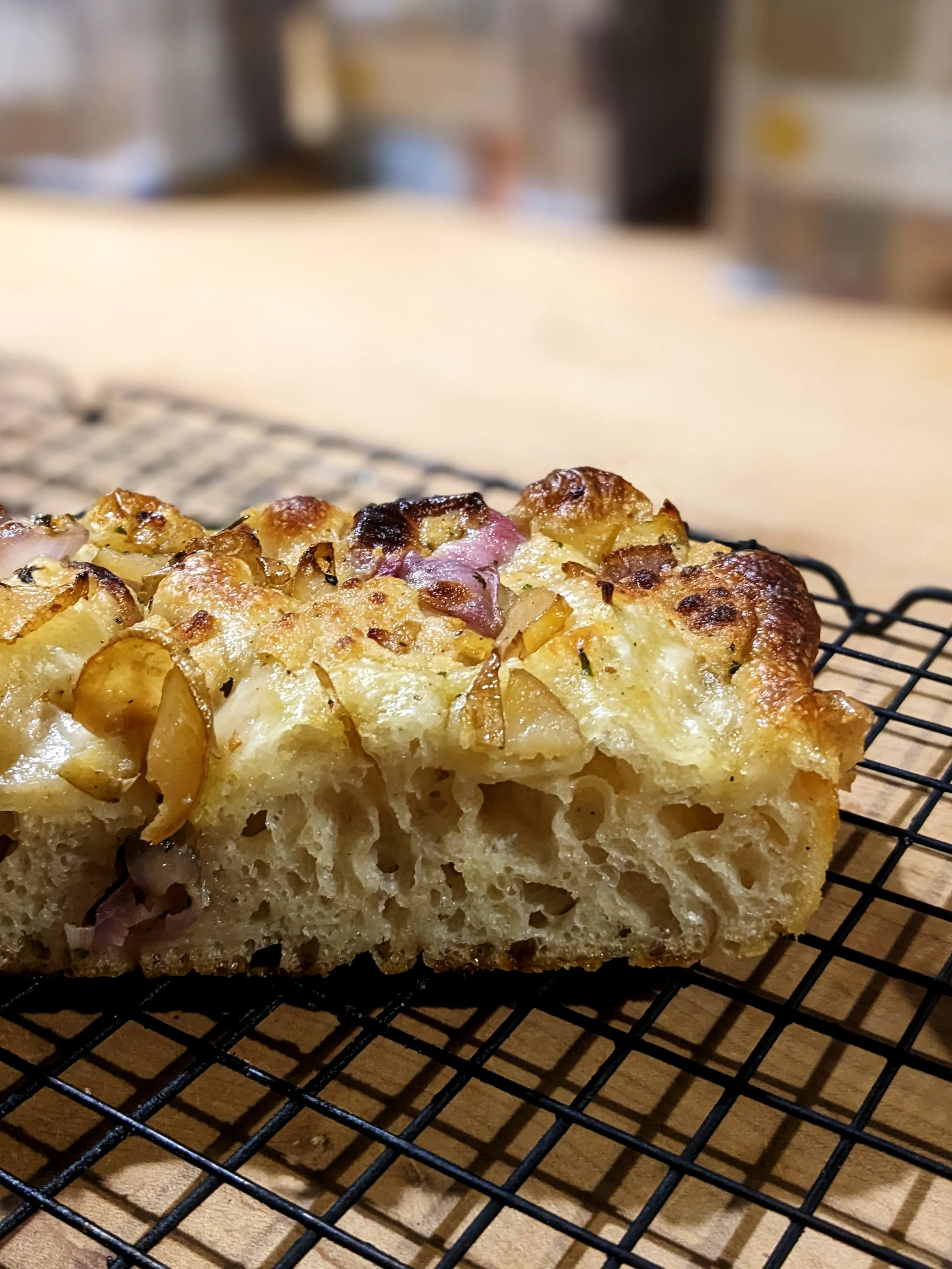 Cheese, Potato & Onion Focaccia