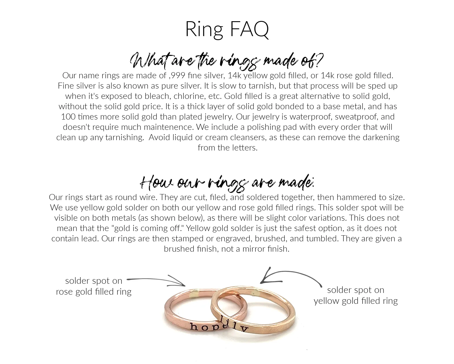 Class Ring Set in yellow gold filled