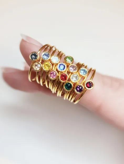 Class Ring Set in yellow gold filled