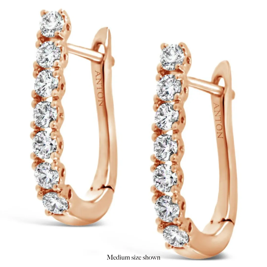 Classic Brilliant Huggies | Rose Gold