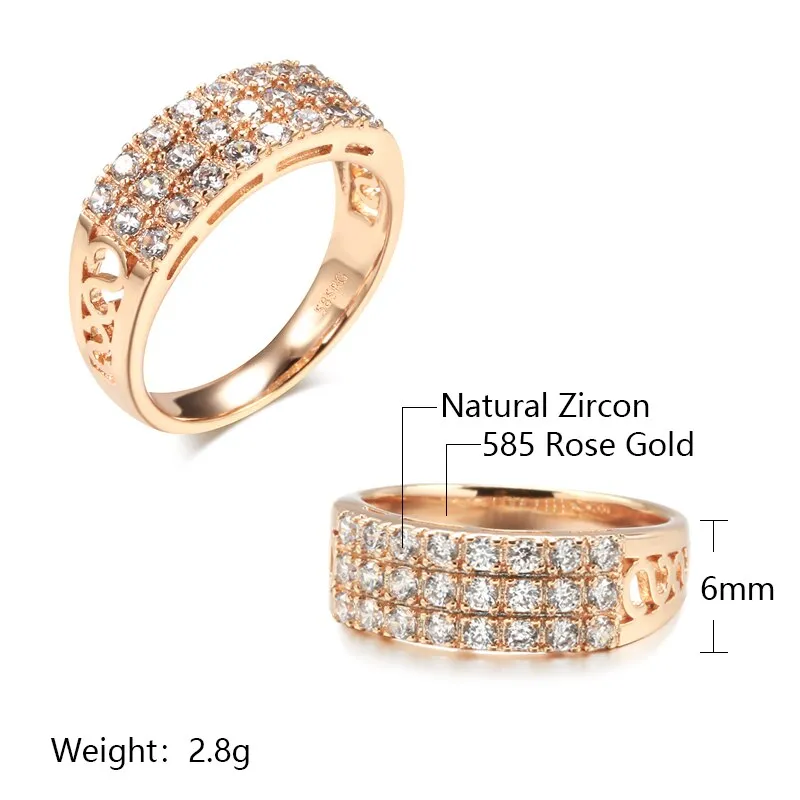 Classic Full Inlay Zircon Hollow Geometric Square Rings