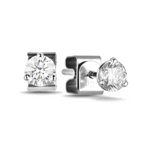 CR-E97-10K Gold 0.15 Ctw 3-Prong Round Canadian Diamond Earrings