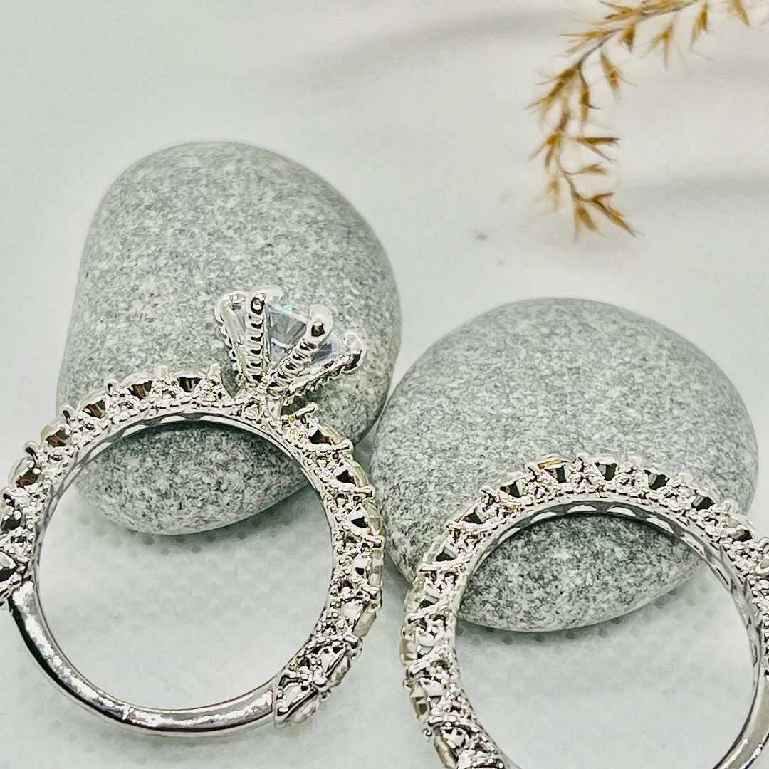 Crystal AD stones Finger Rings pair