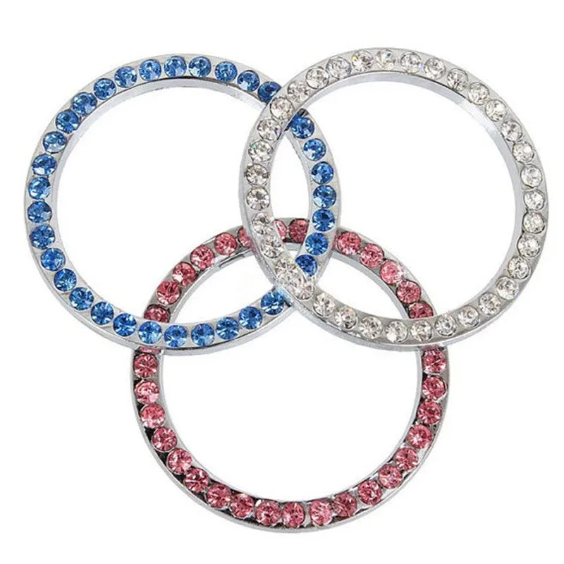 Crystal Bling Ring Car Sticker Ring For Start Engine Key Ignitions