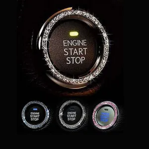 Crystal Bling Ring Car Sticker Ring For Start Engine Key Ignitions