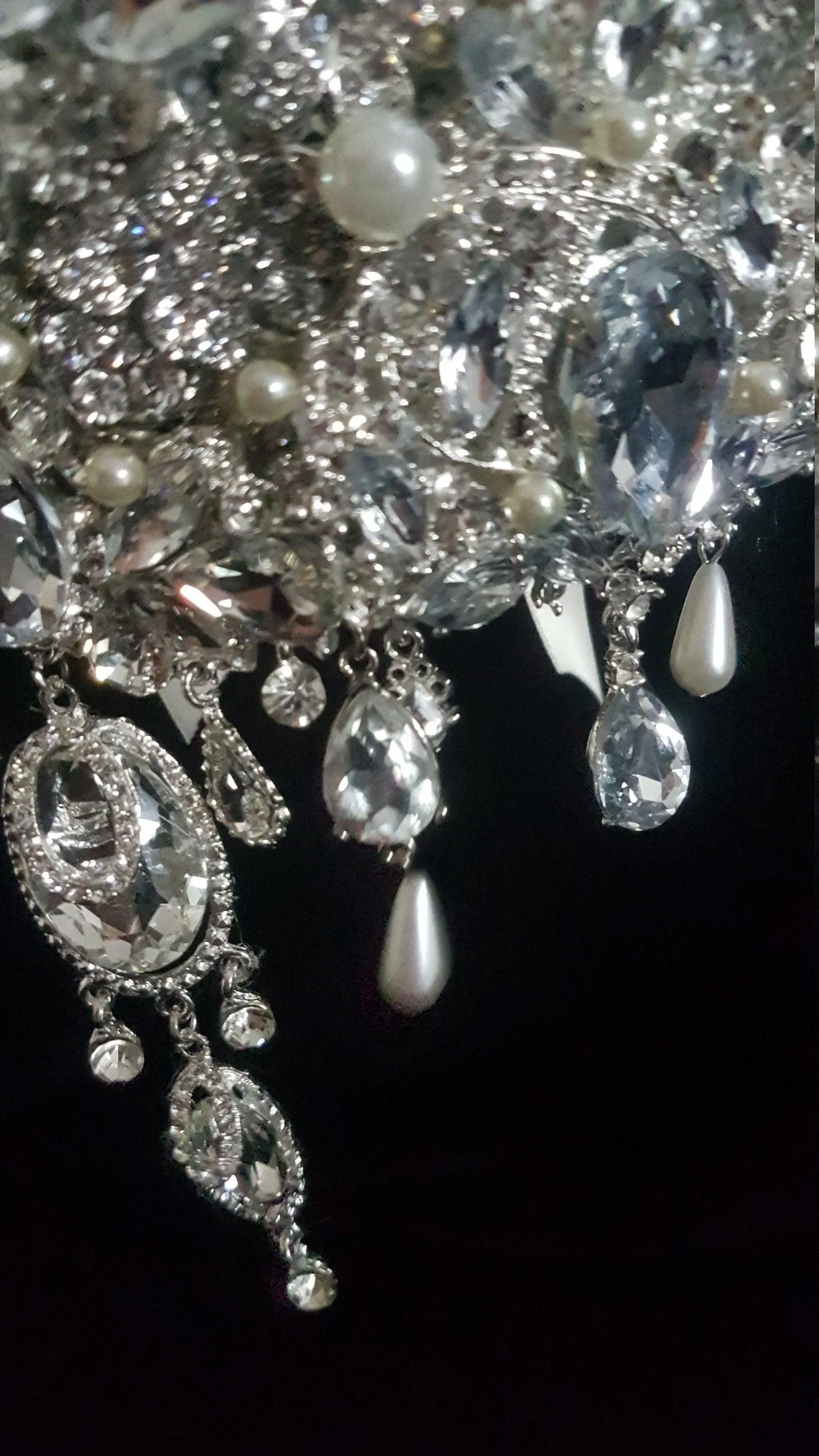 Crystal brooch bouquet, jewel bouquet, alternative Great Gatsby style wedding flowers. by Crystal wedding uk