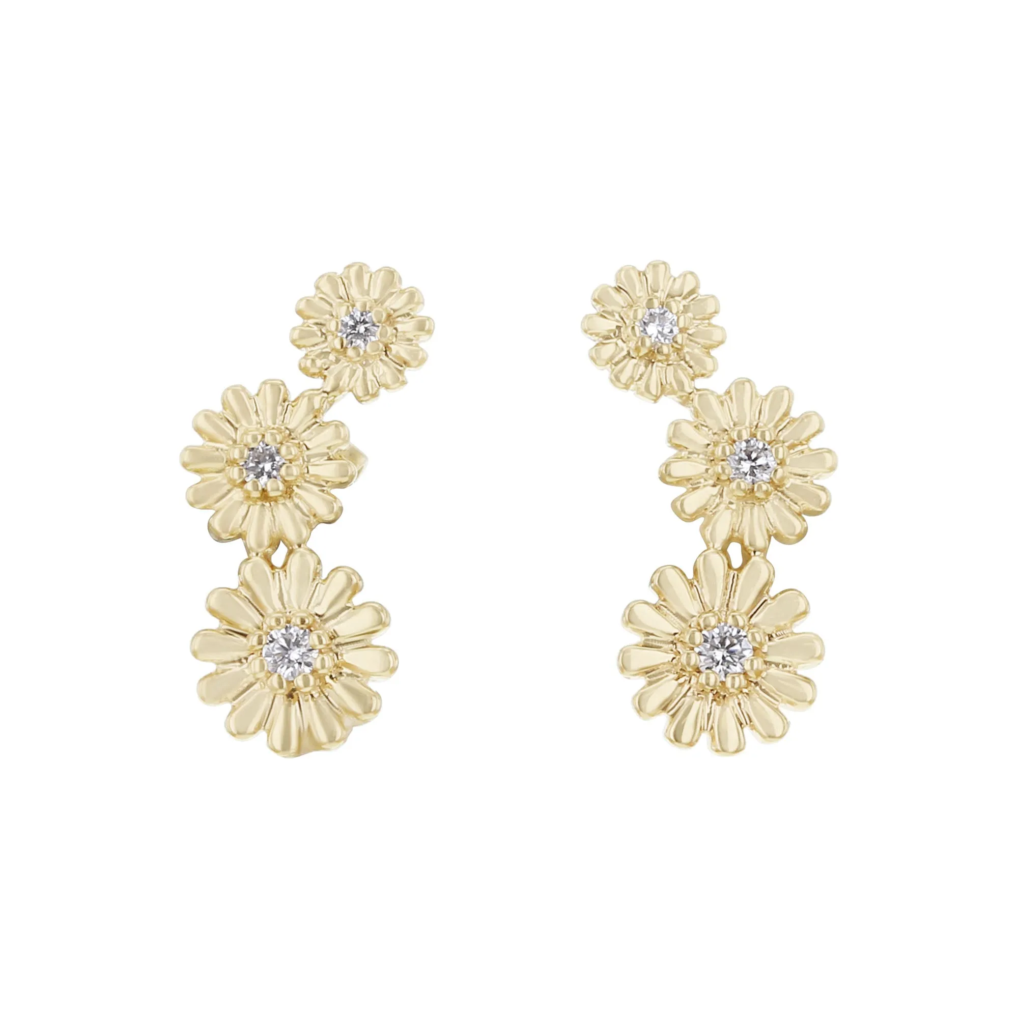 Daisy Diamond Climber Earrings