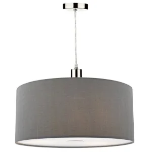 Dar RON6539 | Ronda Easy Fit Shade | 40cm Faux Silk Grey Drum