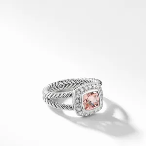 David Yurman Petite Albion Ring with Morganite and Diamonds - Size 7