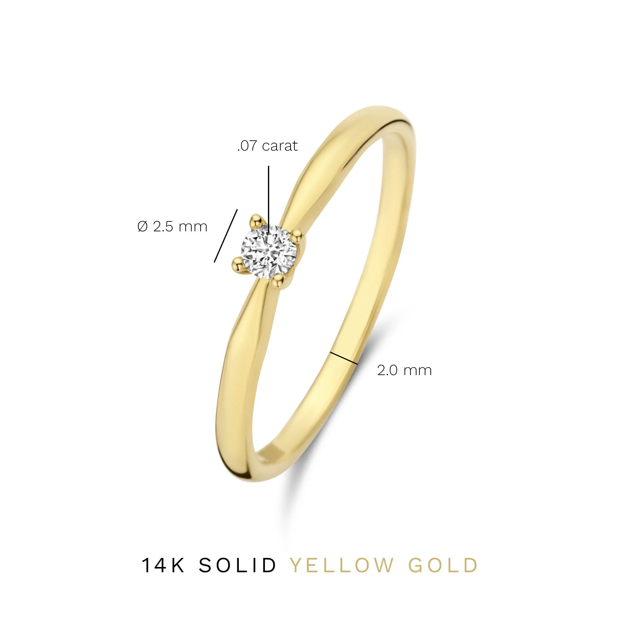 De la Paix Celesse 14 karat gold ring with diamond 0.07 carat