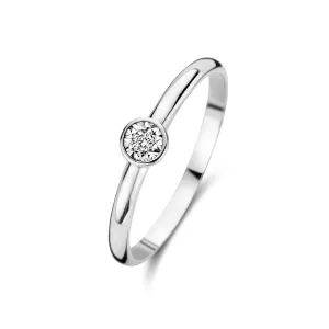 De la Paix Inaya 14 karat white gold ring with diamond 0.03 carat