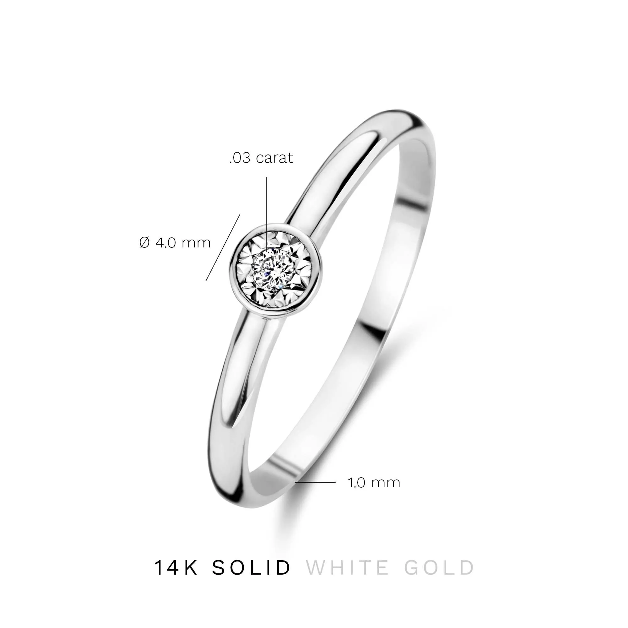 De la Paix Inaya 14 karat white gold ring with diamond 0.03 carat