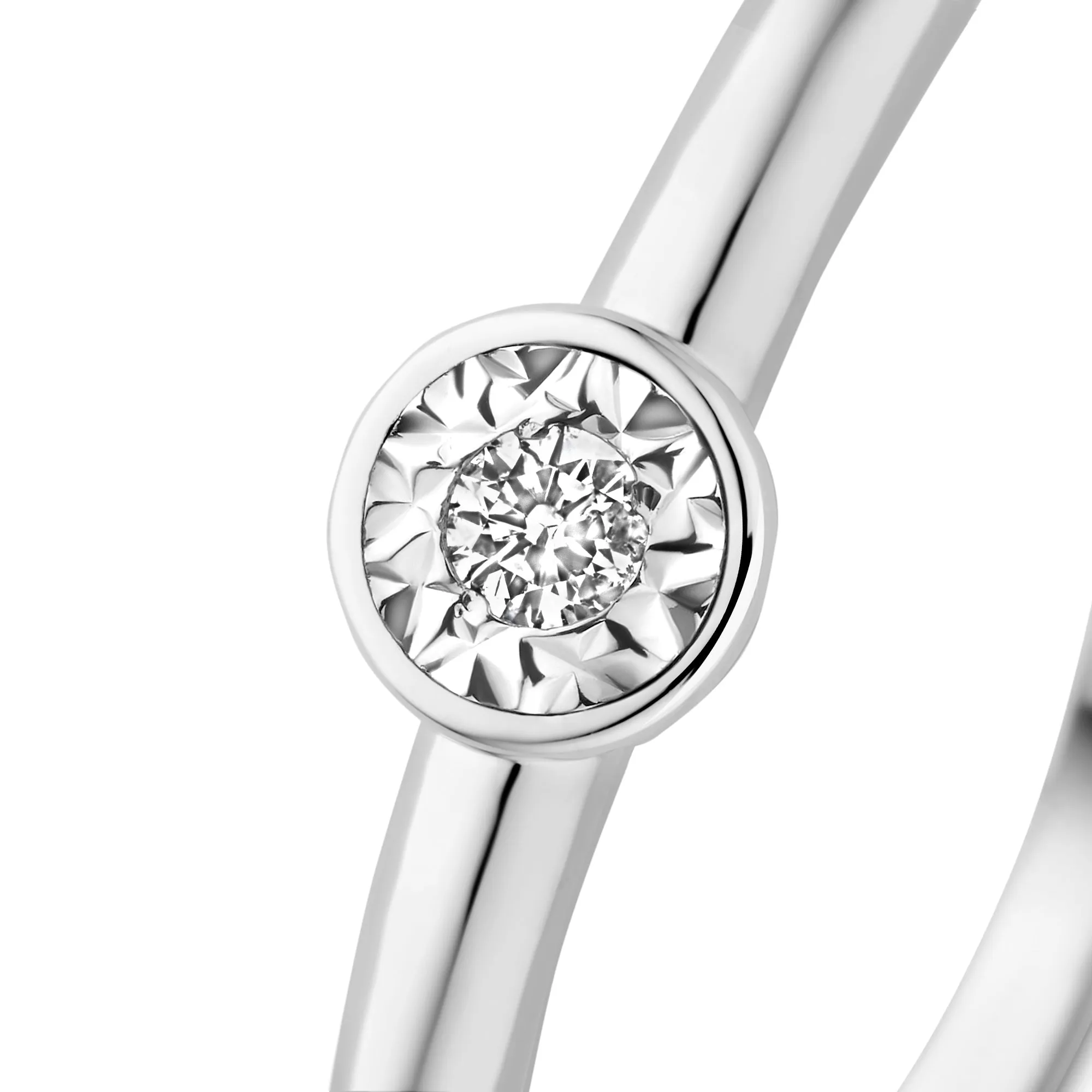 De la Paix Inaya 14 karat white gold ring with diamond 0.03 carat
