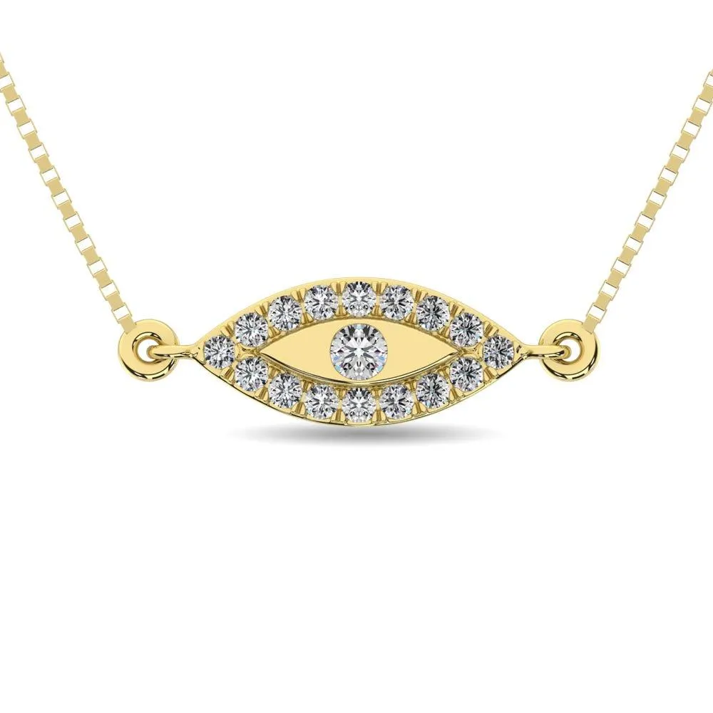 Diamond 1/10 ct tw Round Cut Fashion Necklace in 10K Yellow Gold