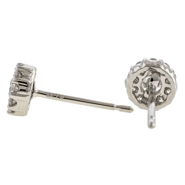 Diamond Cluster Stud Earrings, 0.34ctw