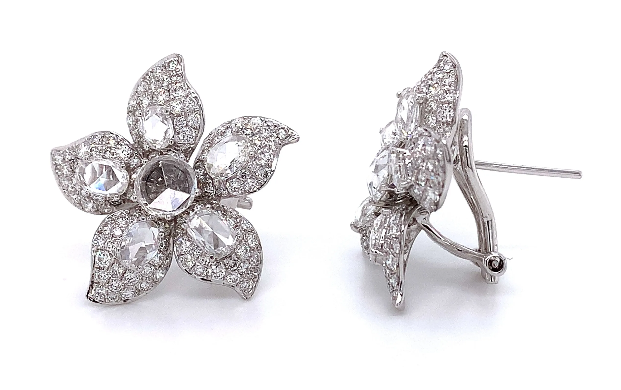 Diamond Flower Earrings
