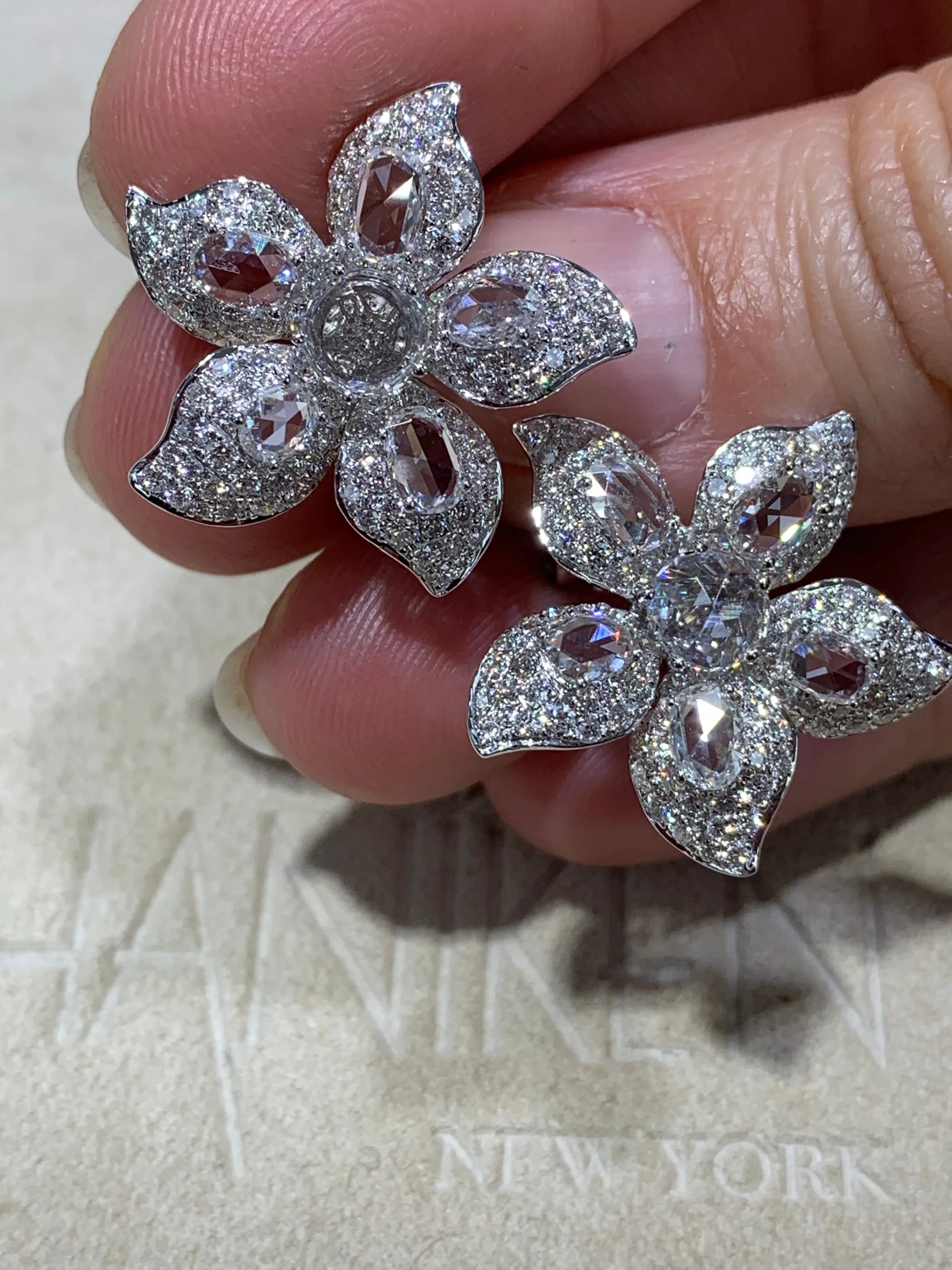 Diamond Flower Earrings