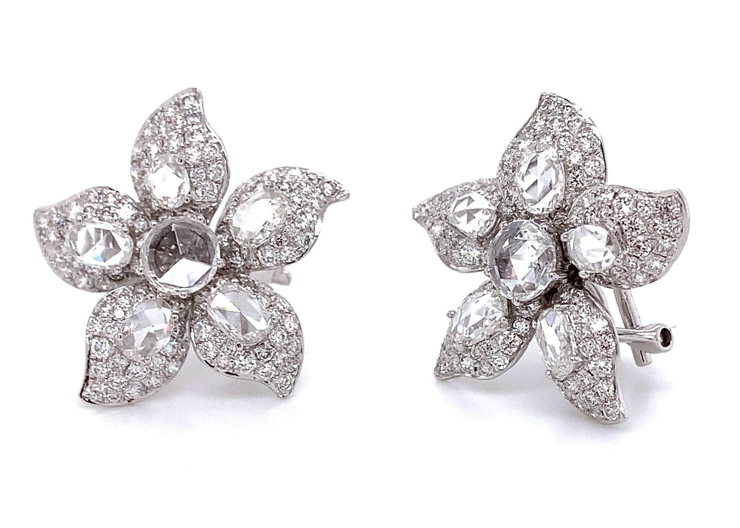 Diamond Flower Earrings