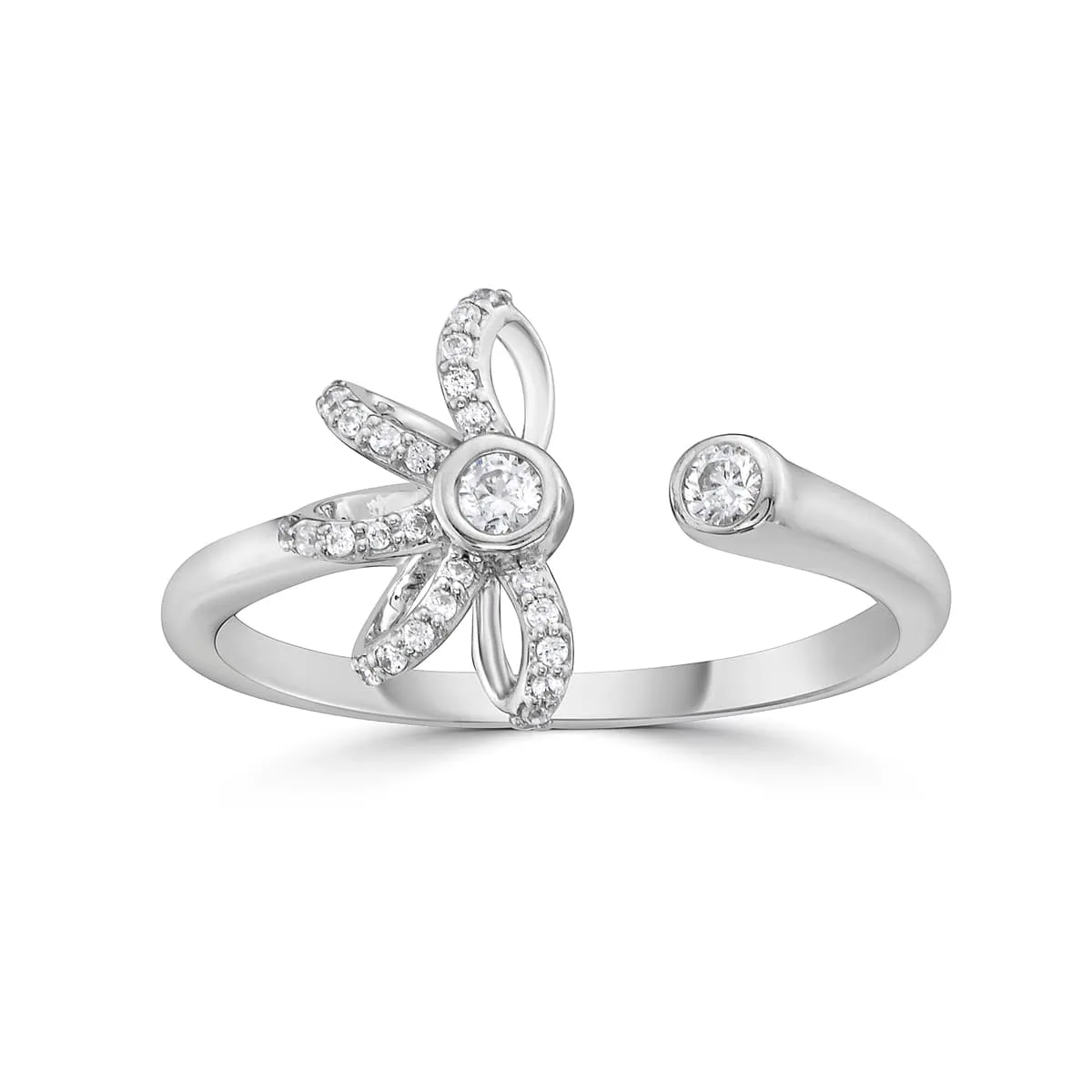 Diamond Flower Toi Et Moi Ring