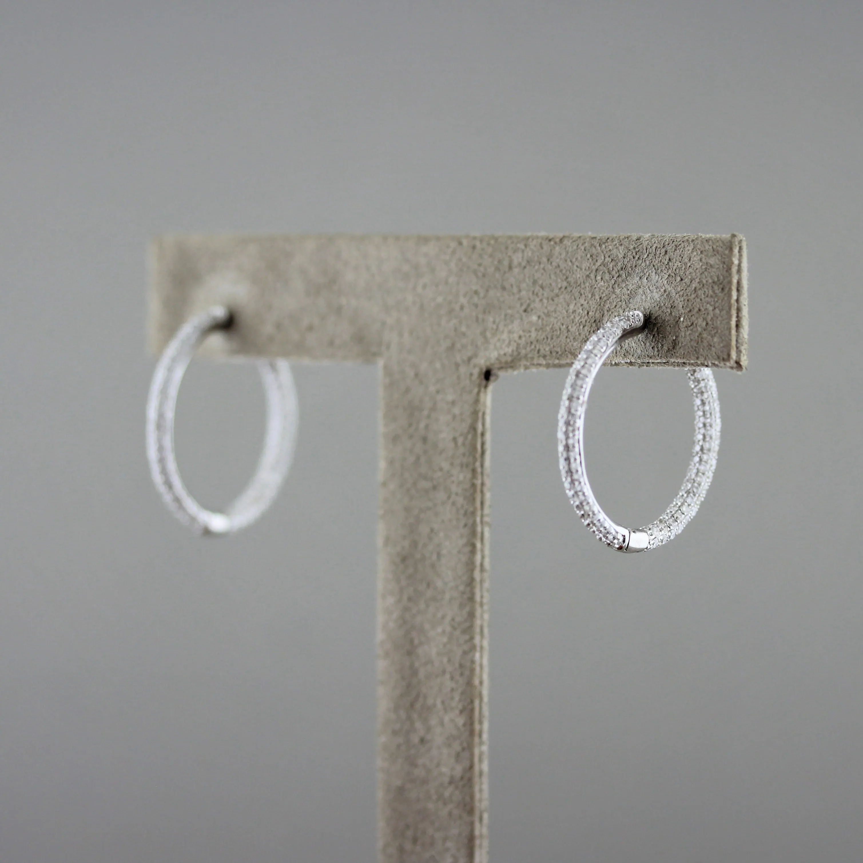 Diamond Pavé Gold Hoop Earrings
