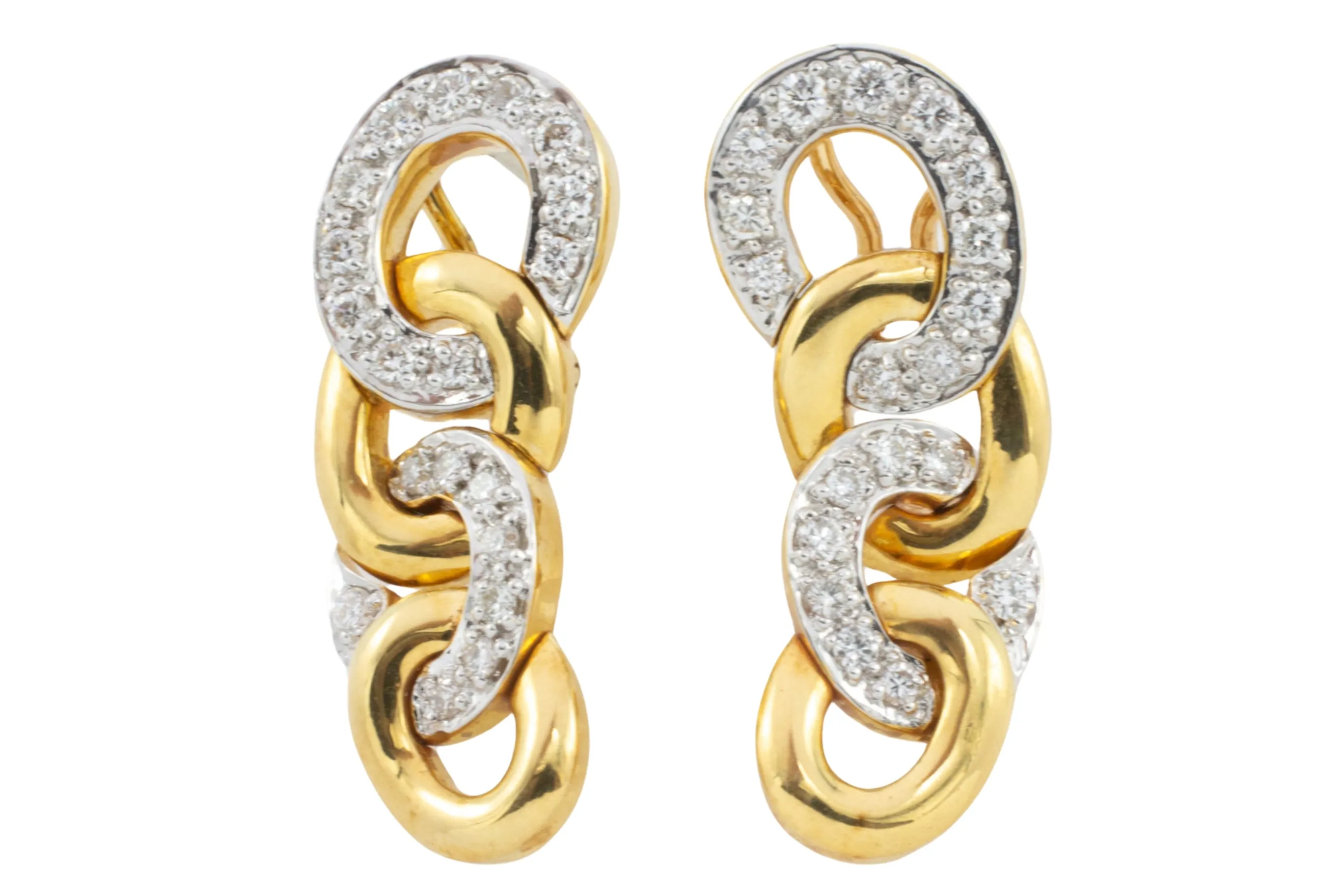 Diamond pendant earrings in 18 carat gold