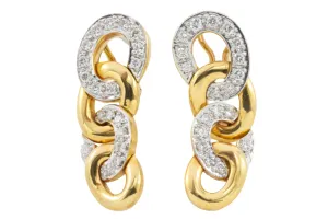 Diamond pendant earrings in 18 carat gold