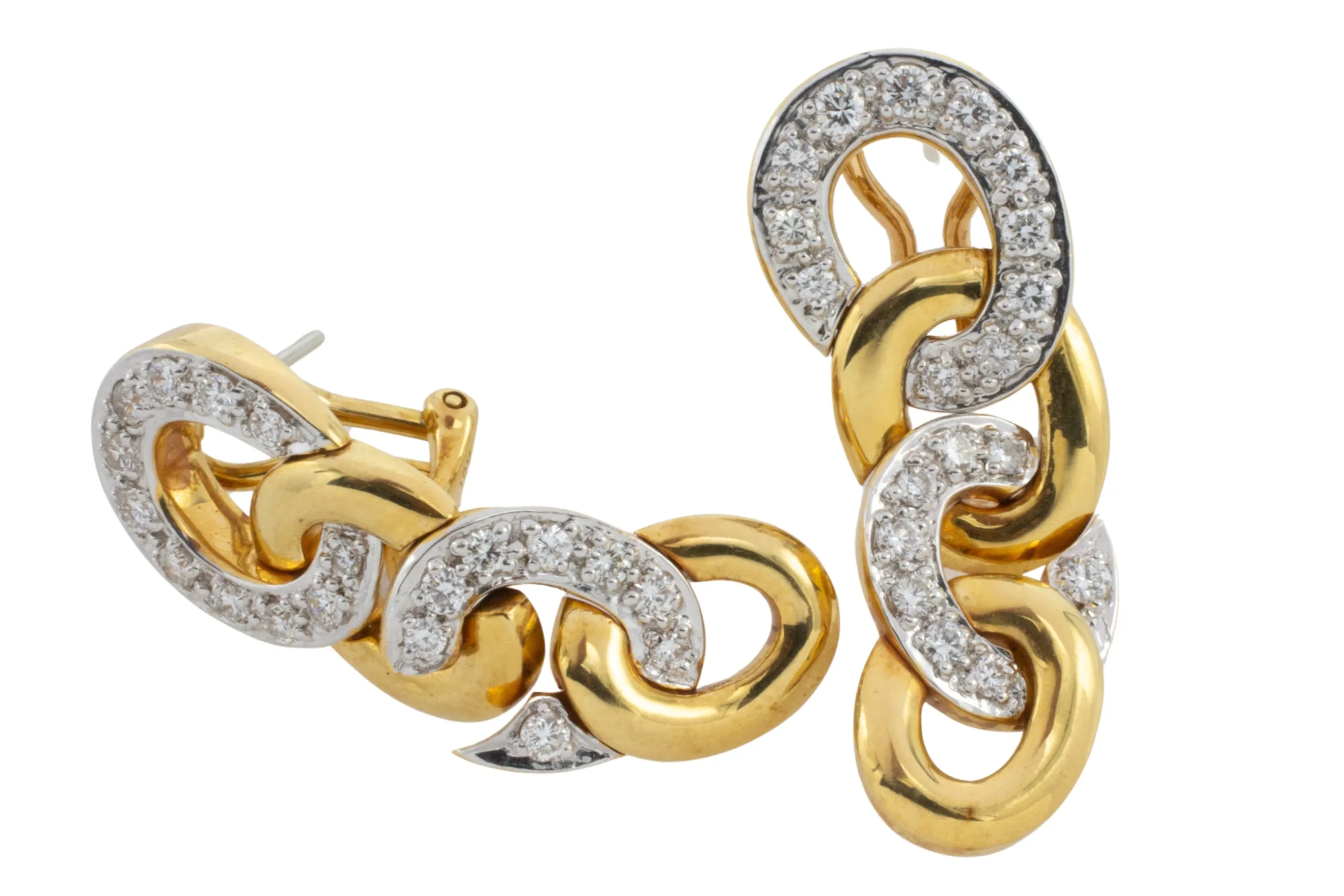 Diamond pendant earrings in 18 carat gold
