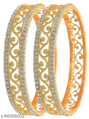 Diva Glittering Bangles - Gold Plated with Cubic Zirconia