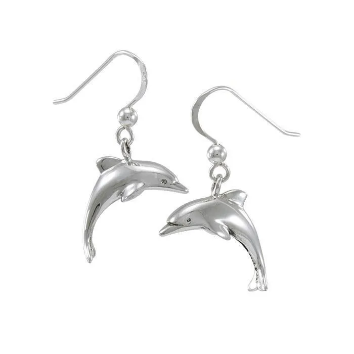 Dolphins Sterling Silver Hook Earring