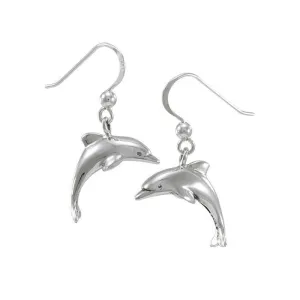 Dolphins Sterling Silver Hook Earring