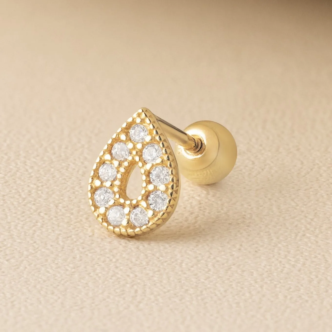 Donna Piercing in Yellow Gold with Cubic Zirconia