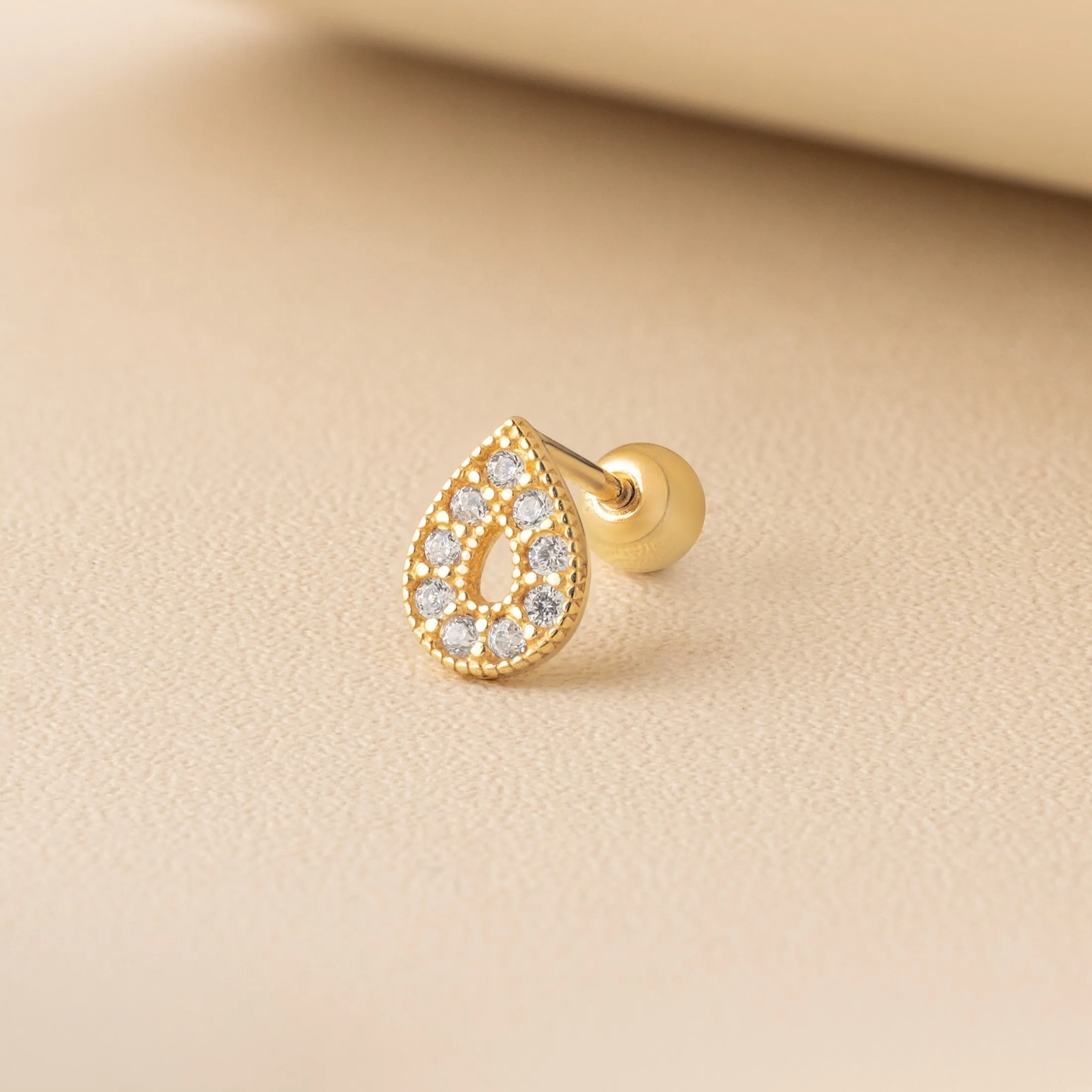 Donna Piercing in Yellow Gold with Cubic Zirconia