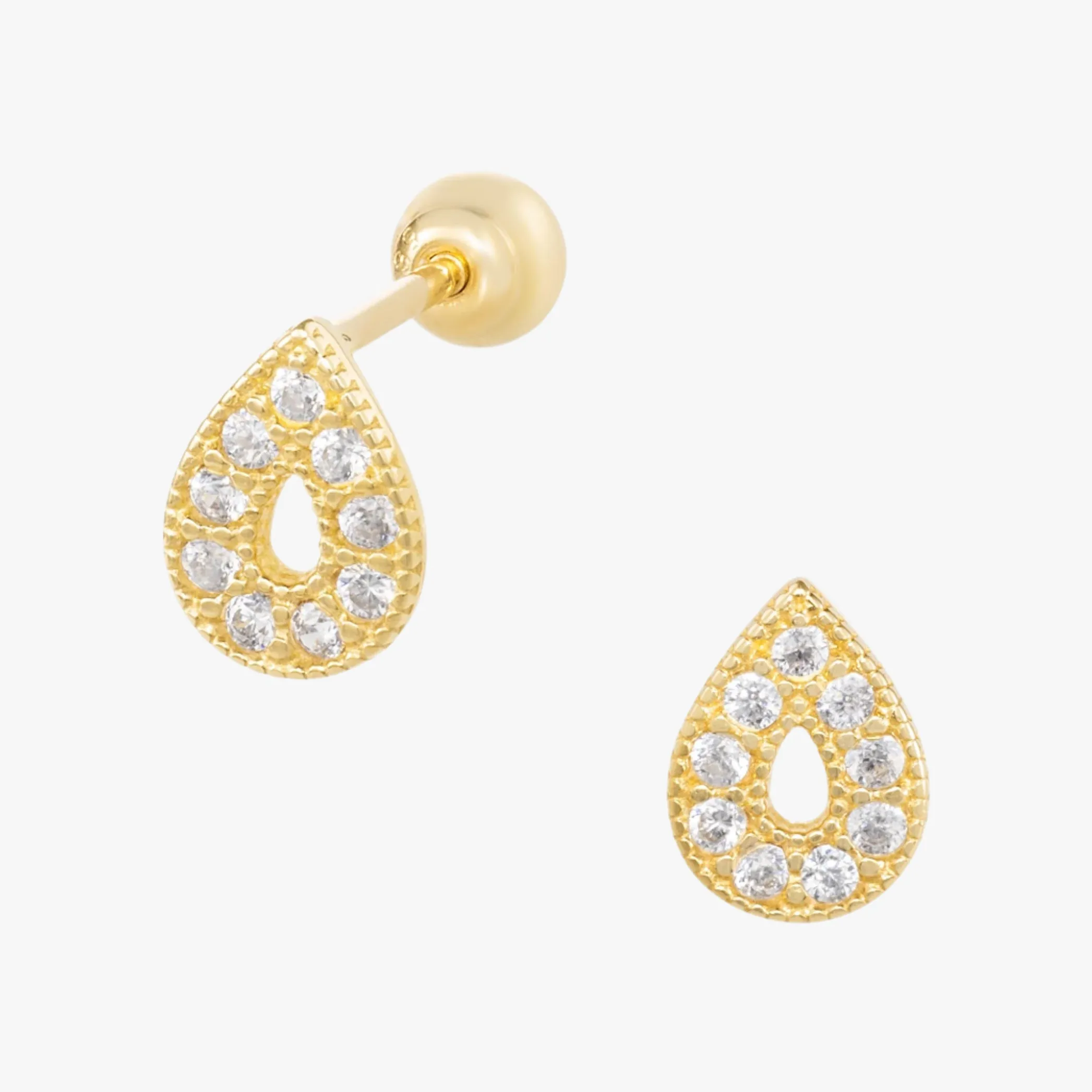 Donna Piercing in Yellow Gold with Cubic Zirconia