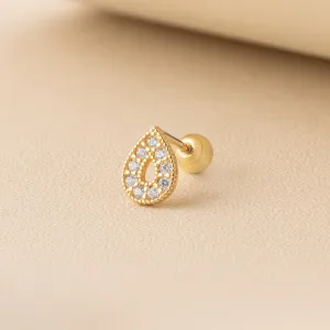 Donna Piercing in Yellow Gold with Cubic Zirconia