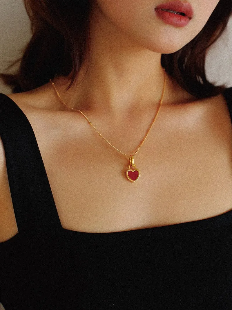 Double-sided Love Lock Pendant Necklace
