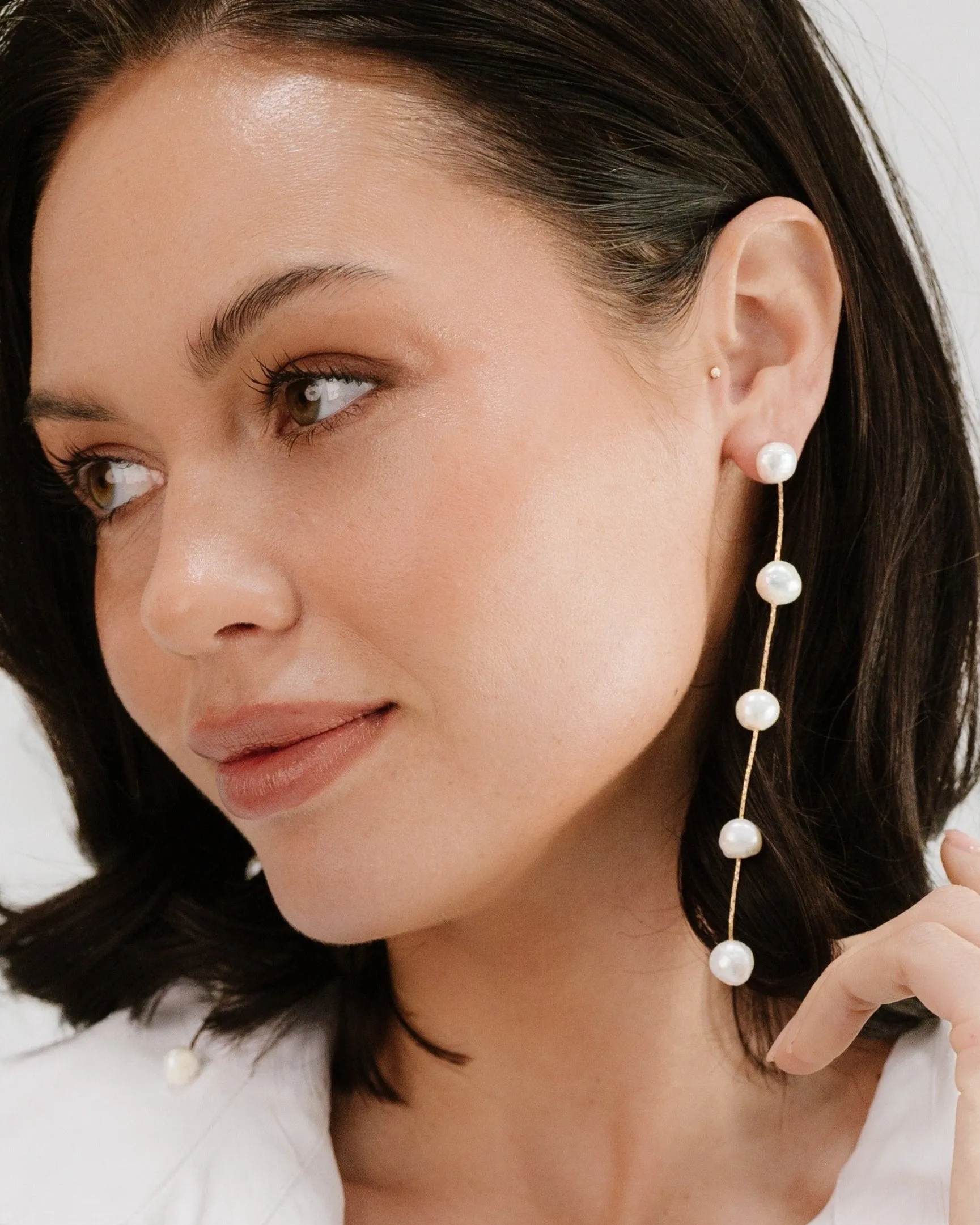 Dripping Pearl Delicate Drop Earrings