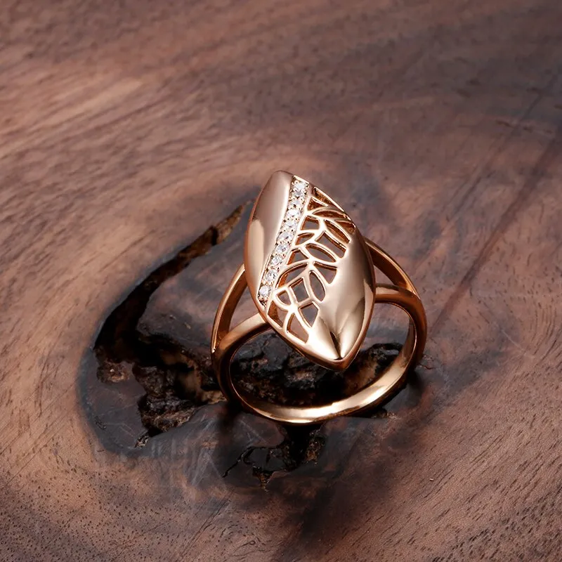 Elegant Oval Hollow Geometric White Zircon Women Rings