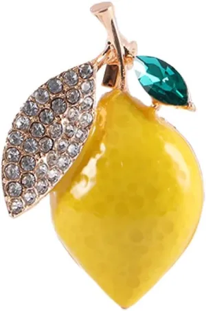 Elegant Unique Simple Women Lemon Brooches, Wedding Party Fruit Causal Brooch Pins Gifts Coat Accessories