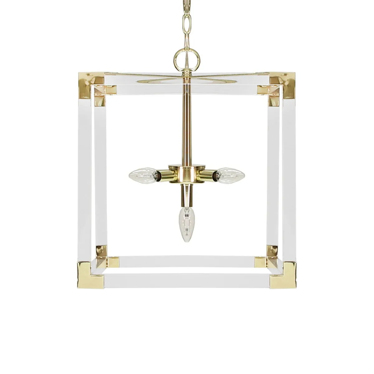 Eli - Square Acrylic Pendant With Brass Hardware